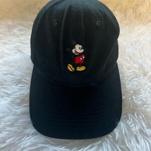Black Kids Baseball Cap with Embroidered Mickey Character